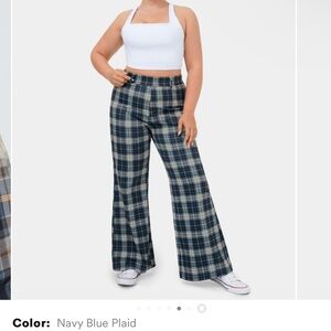 Halara High Waisted Plaid Plus Size Women’s Wide Leg Casual 1X